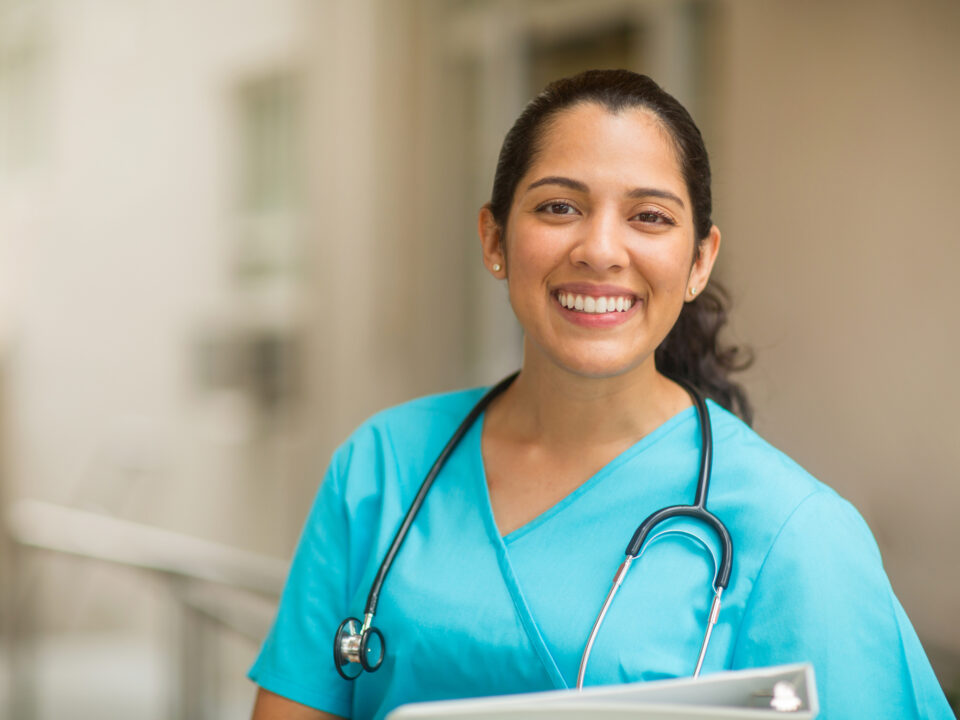 Portrait of young adult female healthcare professional